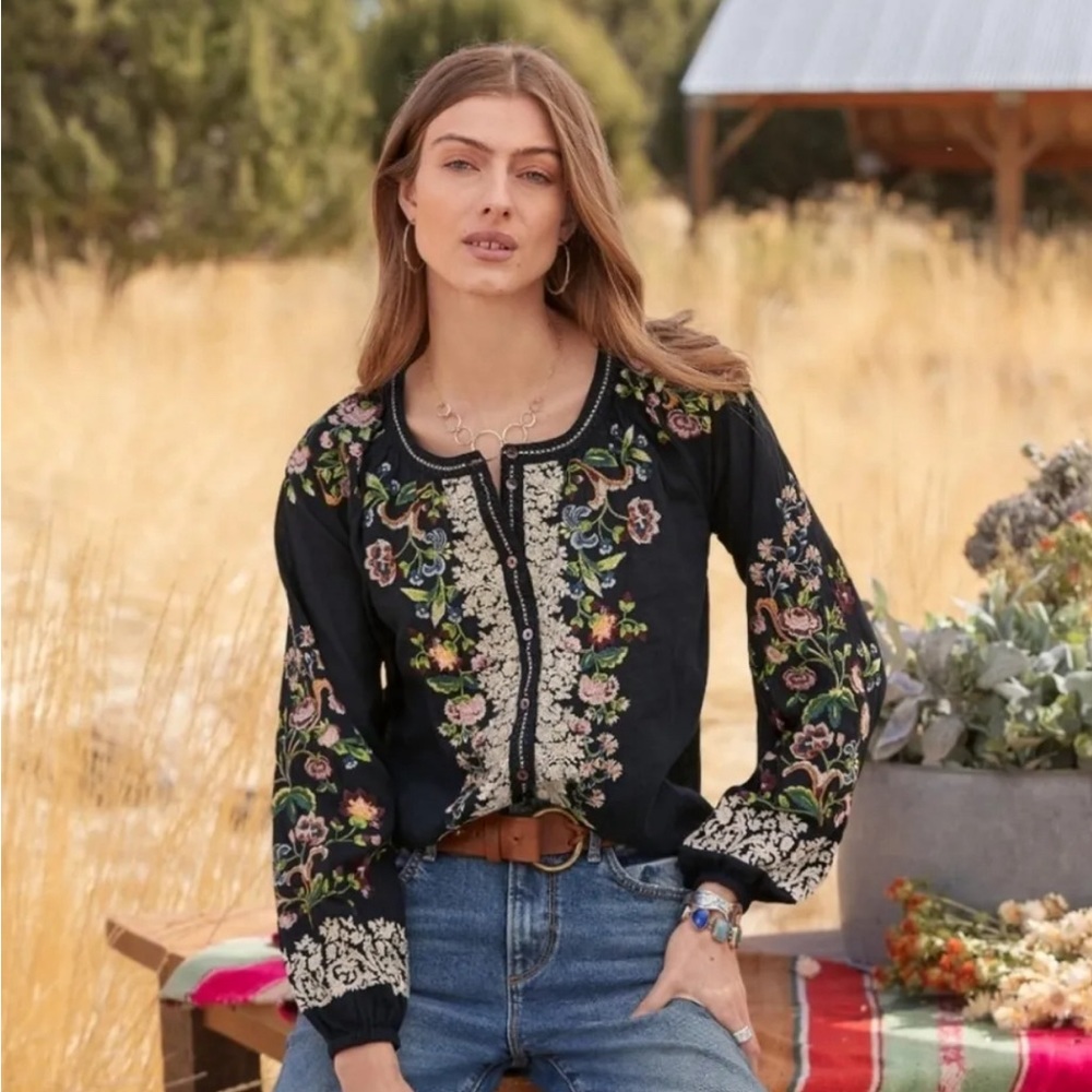 Sundance Agatha Bloom embroidered S shirt